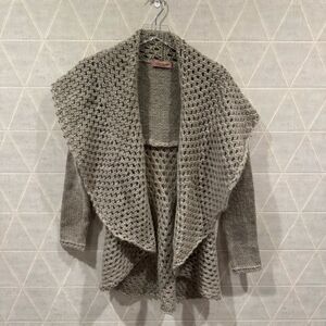 Anthropologie Elsamanda Mohair Wool Sweater Longline Cardigan Open Front